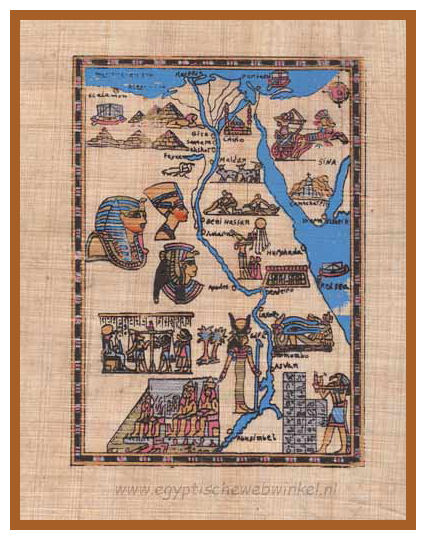 Plattegrond van Egypte papyrus