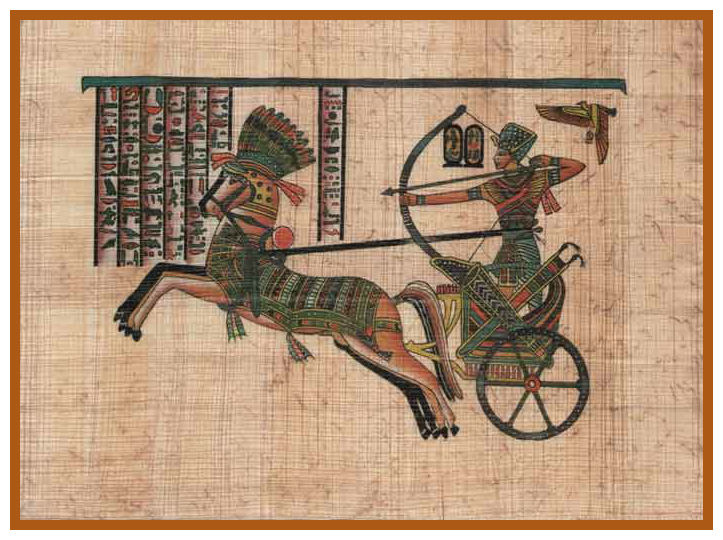Ramses II in zijn strijdwagen