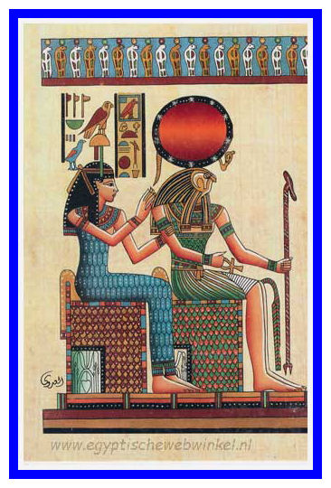 Ra-Horakhty en Hathor postkaart
