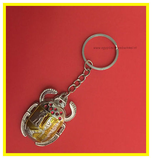 Key chain yellow scarab