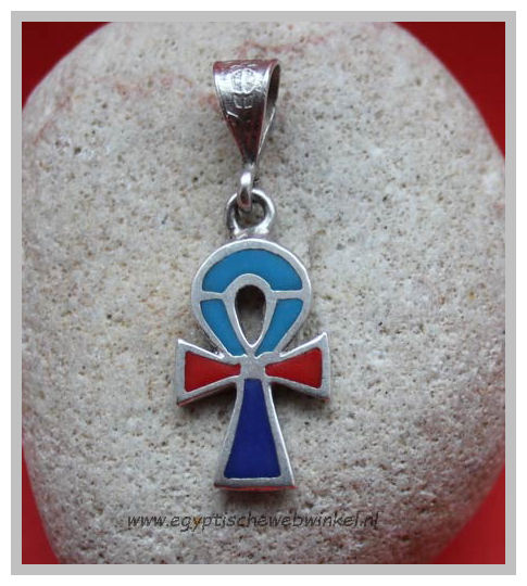 Ankh silver pendant with stones 3