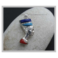 Nefertiti zilveren hanger met echte stenen