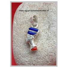 Nefertiti zilveren hanger met echte stenen