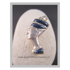 Nefertiti zilveren hanger met echte stenen