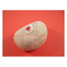 Scarabee zilveren hanger rood
