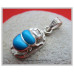 Scarabee zilveren hanger met turkoois stenen