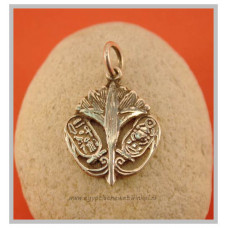 Lotusbloem Cartouche zilveren hanger