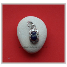 Scarabee zilveren hanger met lapis stenen S