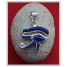 Horus-oog zilveren hanger met lapis stenen