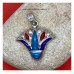 Lotusbloem zilveren hanger met stenen G