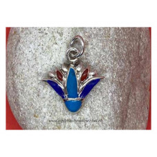 Lotusbloem zilveren hanger met stenen N