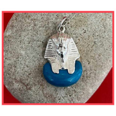 Toetanchamon zilveren hanger met turquoise