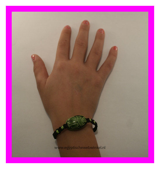 Light green scarab bracelet