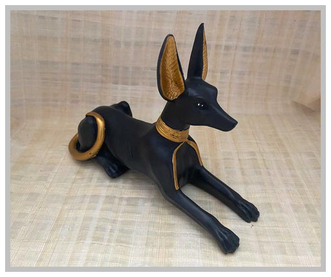 God Anubis beeld Z1 (zwart)