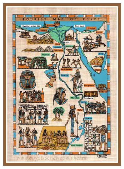 Plattegrond van Egypte papyrus