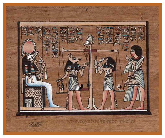 Weighing the heart dark papyrus