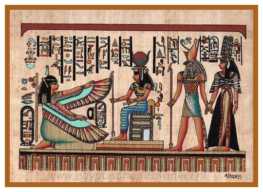 Isis, Ma\'at, Horus and Nefertari Papyrus