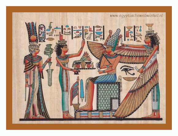 Goddesses Isis, Nephthys en God Osiris papyrus