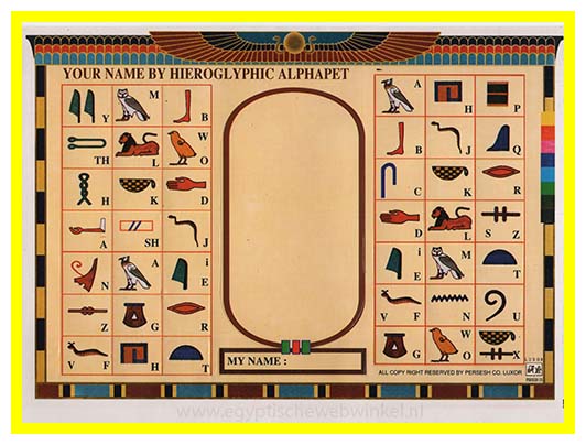 Sticker sheet hieroglyphics alphabet