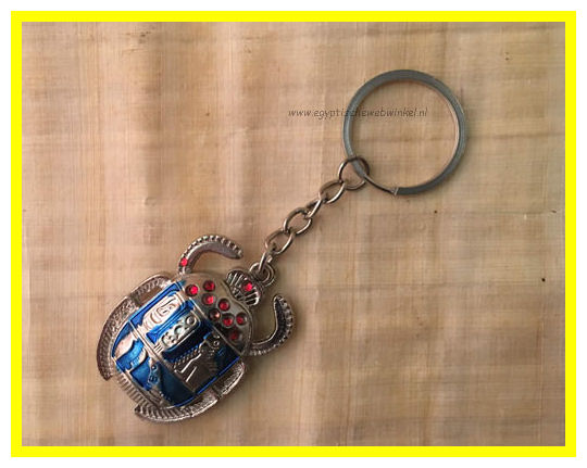 Key chain blue scarab