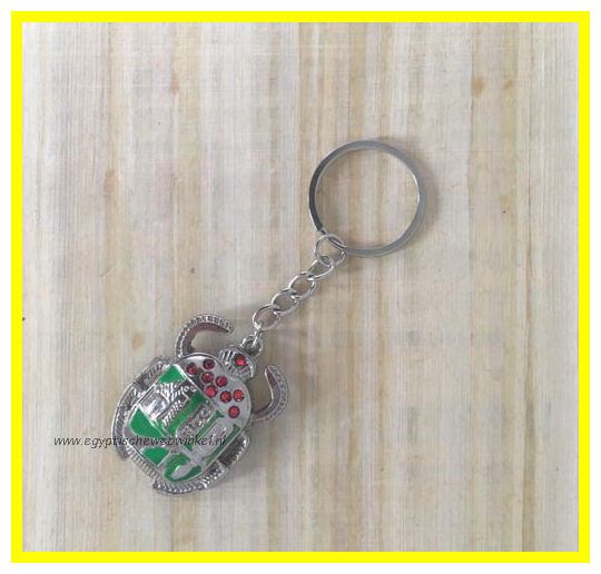 Keychain green scarab