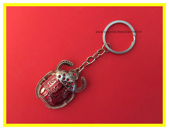 Key chain red scarab